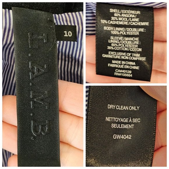 Utility Military Jacket Coat Size S Navy Blue Steampunk L.A.M.B. Angora Wool - Picture 12 of 13